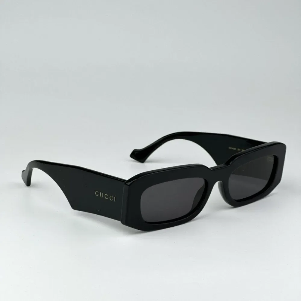 NEW Gucci GG1426S 001 Black Grey Unisex Rectangle Sunglasses GG 1426S
